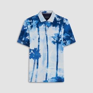 NWOT Bugatchi Hendrix Watercolor Tropics Print Polo Shirt